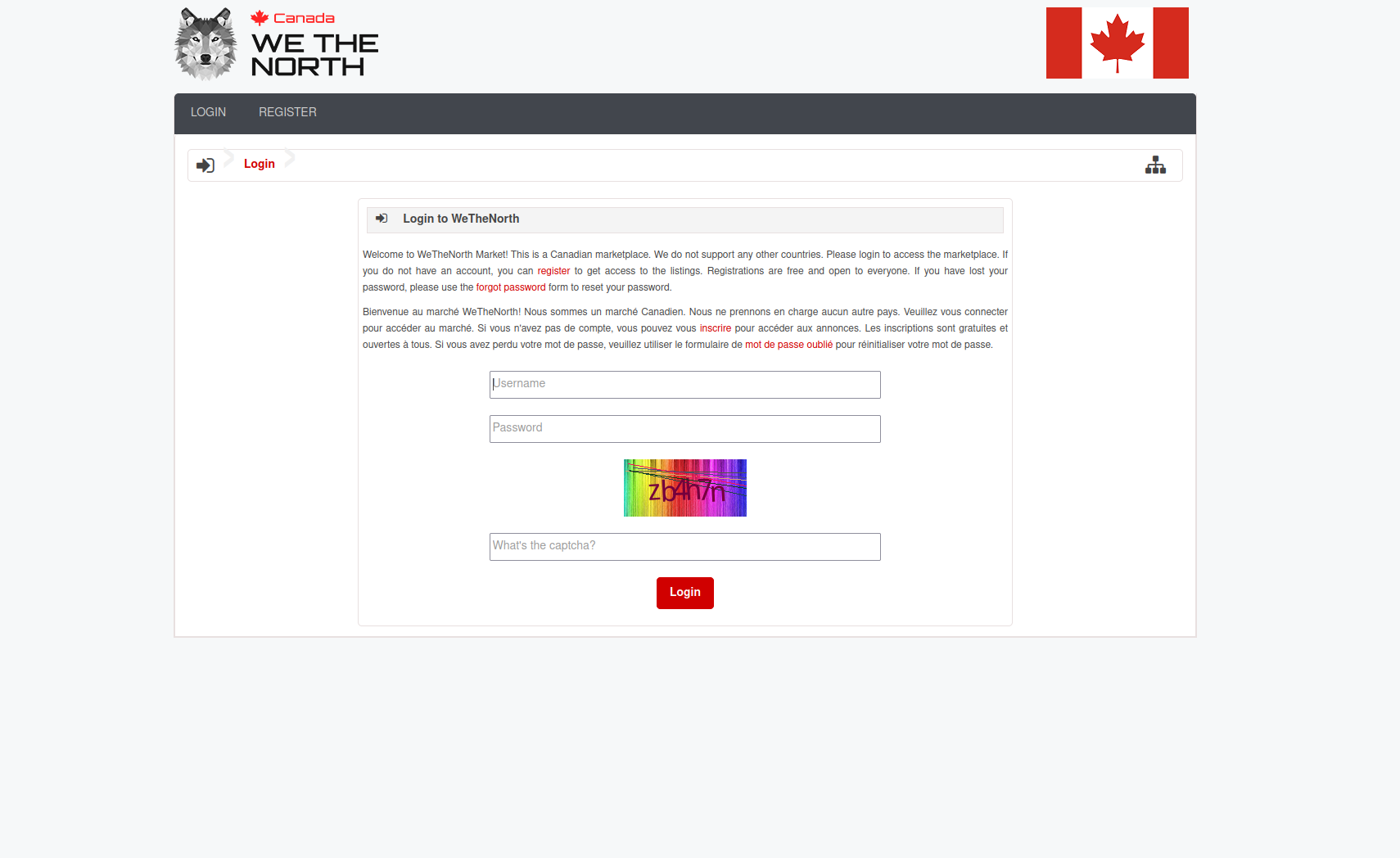 WeTheNorth Login Page